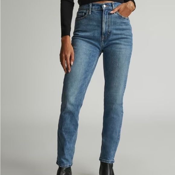 EVERLANE Ankle Medium Wash Straight Leg High Waist Jeans - Picture 1 of 11